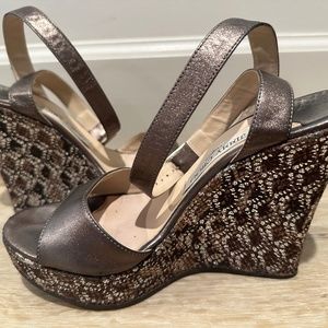 Jimmy Choo Sandals Metallic Wedge Size 7